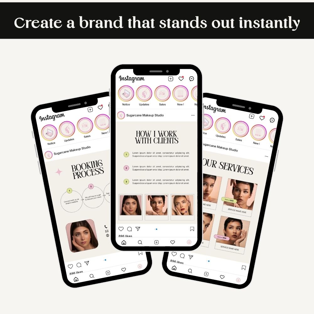 Editable Instagram Content Kit for Makeup Business Owners