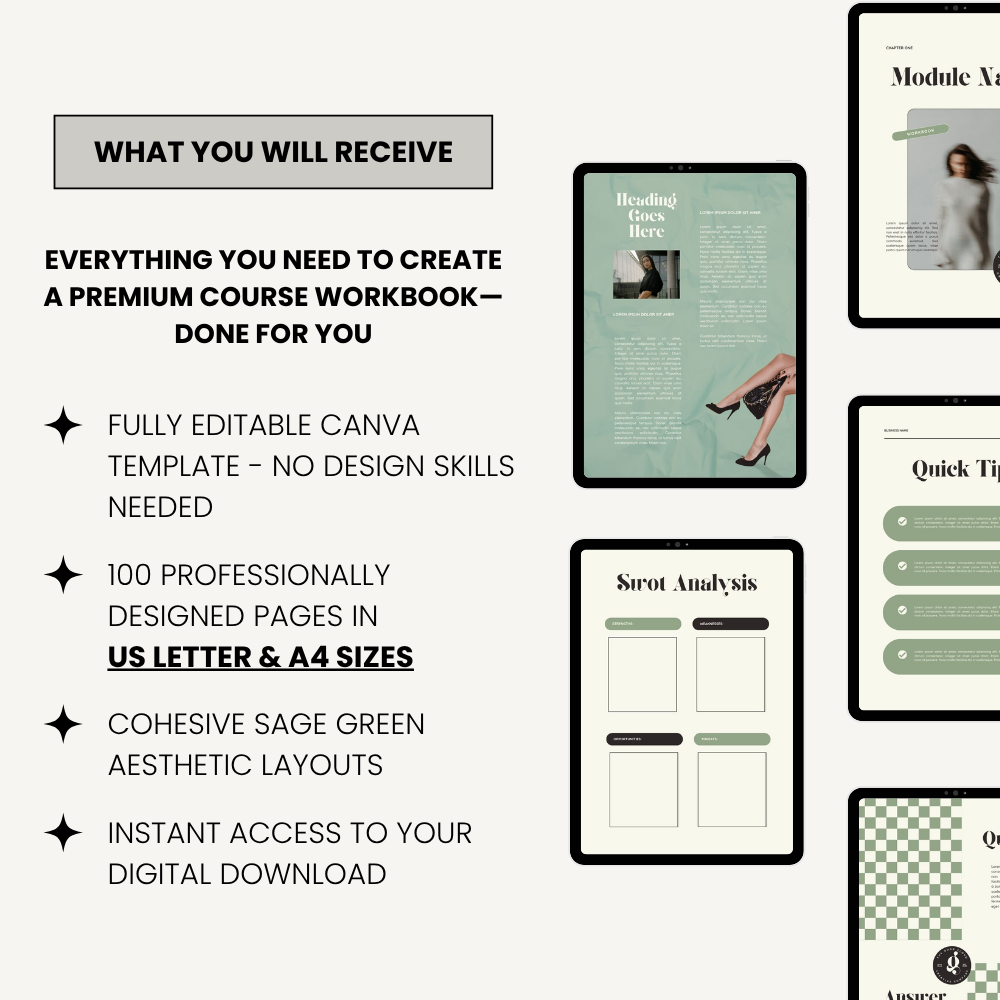 Editable Course Workbook Template